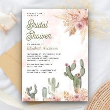 Bröllopsdusch i rosa blommande boho-pampas-kaktus