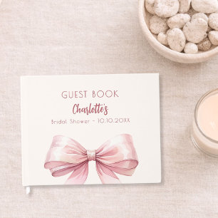 Bröllopsdusch i rosa och beige gästböcker