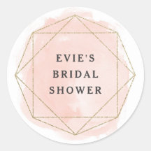 Bröllopsdusch i rosa vattenfärg med glitter