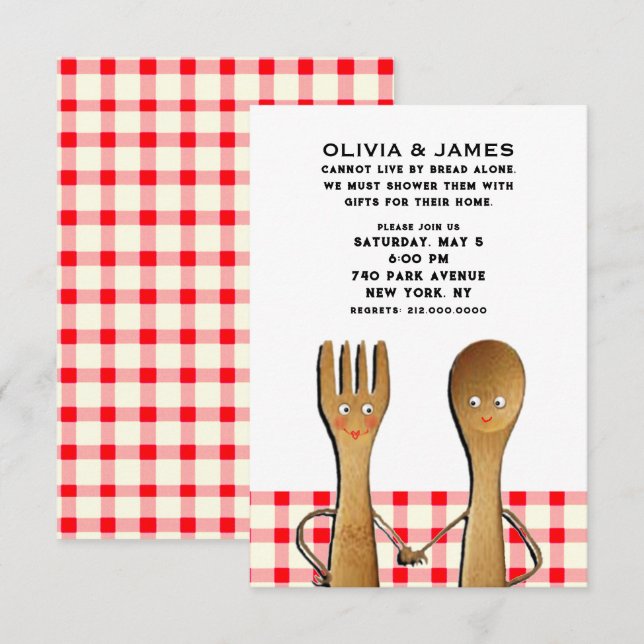 Bröllopsdusch-inbjudningar för par inbjudningar (Fram/baksida)