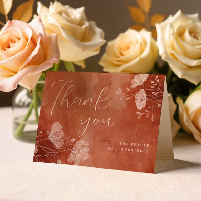 Bröllopsdusch Kort för Tacksamhet Fall in Love (Future Mrs. Thank You Card)