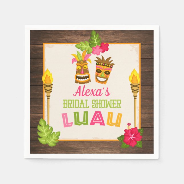 Bröllopsdusch Luau Pappersservetter (Framsidan)