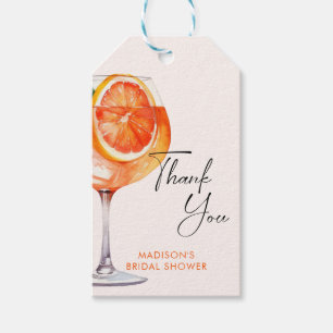 Bröllopsdusch med akvarellcocktail presentetikett