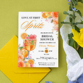 Bröllopsdusch med akvarellkärlek vid första spritz inbjudningar