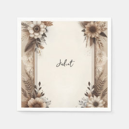 Bröllopsdusch med återvunnet papper höst tema pappersservett