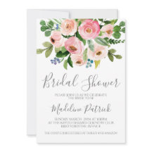 Bröllopsdusch med blomsterbukett