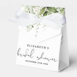 Bröllopsdusch med blomstergrönska presentaskar