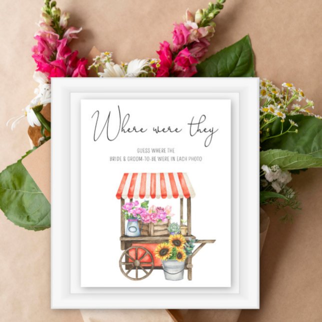 Bröllopsdusch med blomsterkärra tema. Var Var De Poster (Skapare uppladdad)