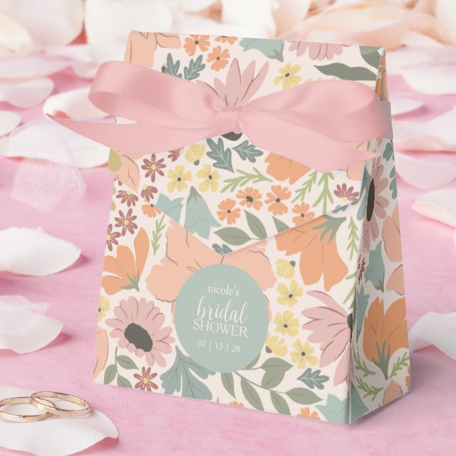 Bröllopsdusch med blomtema presentaskar (Bröllop)