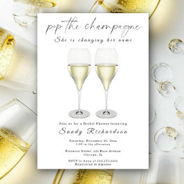 Bröllopsdusch med champagne inbjudningar