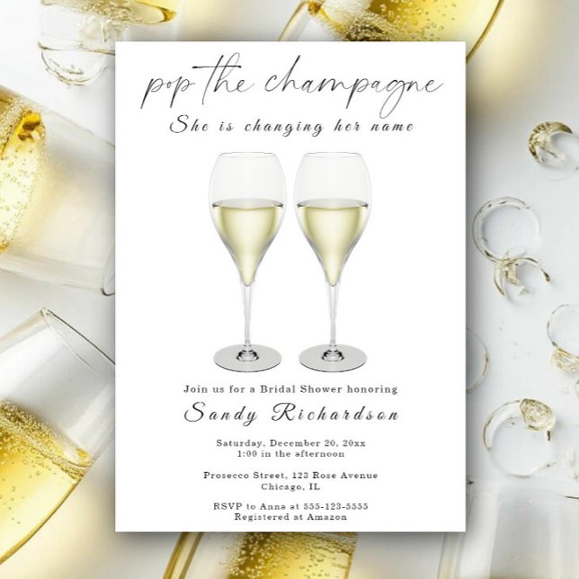 Bröllopsdusch med champagne inbjudningar (Skapare uppladdad)