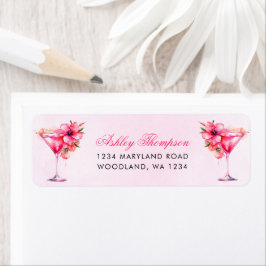 Bröllopsdusch med champagne returadress etikett