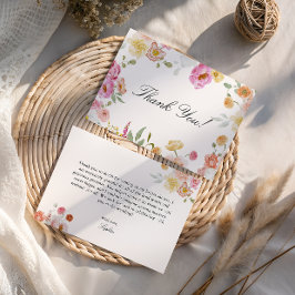 Bröllopsdusch med färgglarda trädgårdsblommor  tack kort