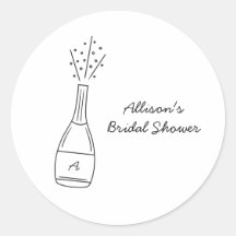 Bröllopsdusch med knallande champagneflaska