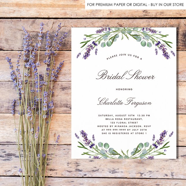 Bröllopsdusch med lavendel och eukalyptus på budge (Skapare uppladdad)