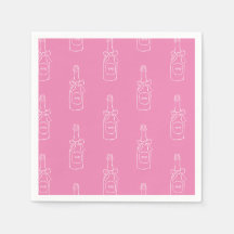 Bröllopsdusch med mönster av rosa vin champagnefla