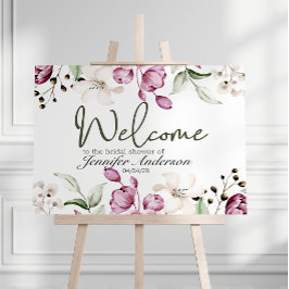 Bröllopsdusch med rosa burgunderfärgade peonier poster