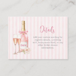 Bröllopsdusch med rosa champagne tilläggskort