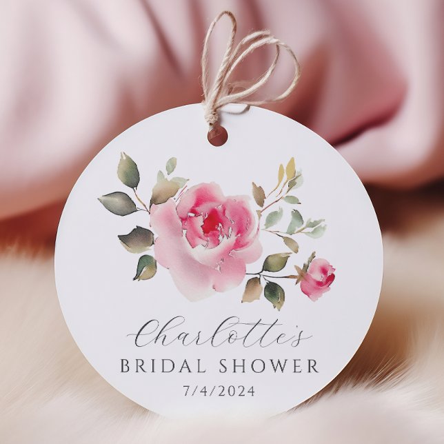 Bröllopsdusch med rosblommor gåvor etiketter (Skapare uppladdad)