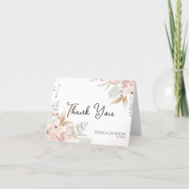 Bröllopsdusch med Vattenfärgblommor i Persika och  Tack Kort