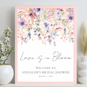 Bröllopsdusch med vilda blommor poster