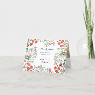 Bröllopsdusch med vilda blommor tack kort