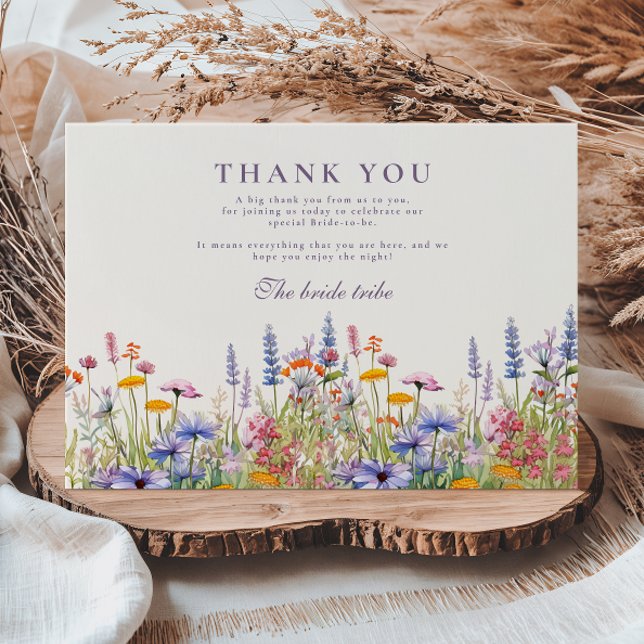 Bröllopsdusch med vilda blommor tack kort (Skapare uppladdad)