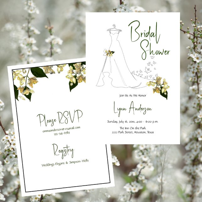 Bröllopsdusch Mjuk Sommar Floral Inbjudningar (Bridal Shower Soft Summer Floral Invitation)