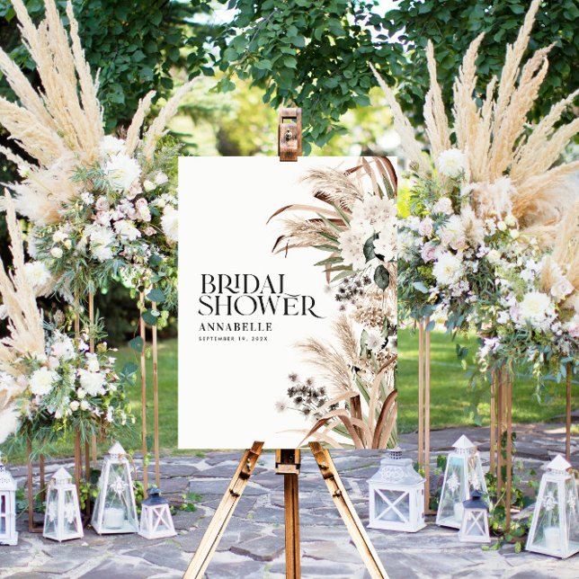 Bröllopsdusch pampas välkommen modern boho fest poster (Skapare uppladdad)