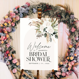 Bröllopsdusch pampasgräs modern boho elegant foa poster