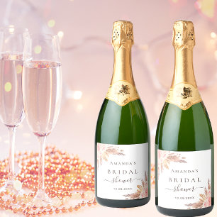 Bröllopsdusch pampasgräs rose gold rodnad