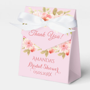 Bröllopsdusch rosa blommig tack presentaskar