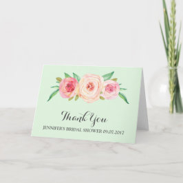 Bröllopsdusch Rosa Mintgrön Tack Kort