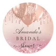 Bröllopsdusch rose gold rosé glitter namn