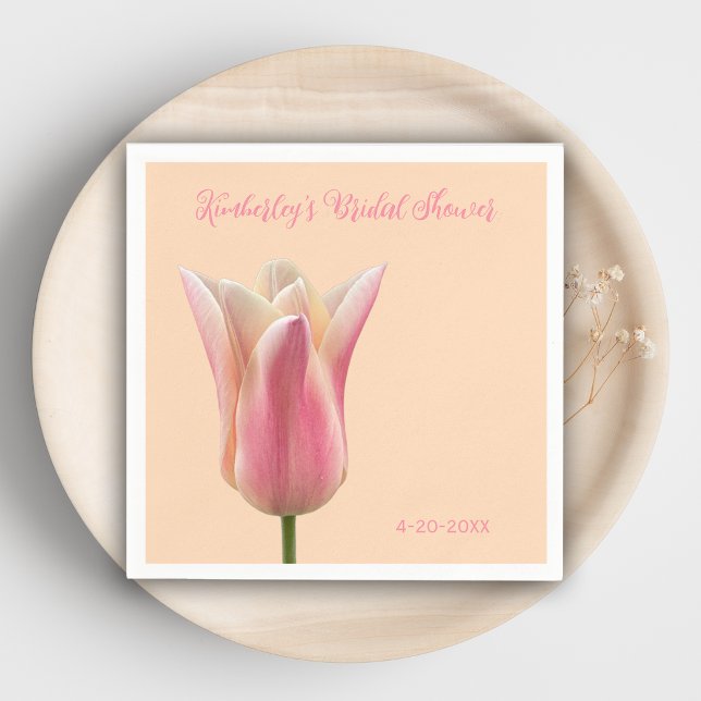 Bröllopsdusch servetter i rosa tulpan (Skapare uppladdad)
