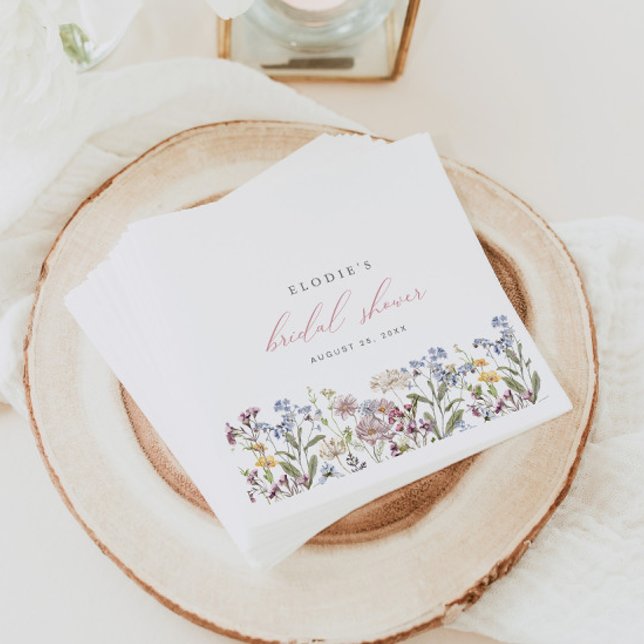 Bröllopsdusch servetter med vilda blommor blommig  (Skapare uppladdad)