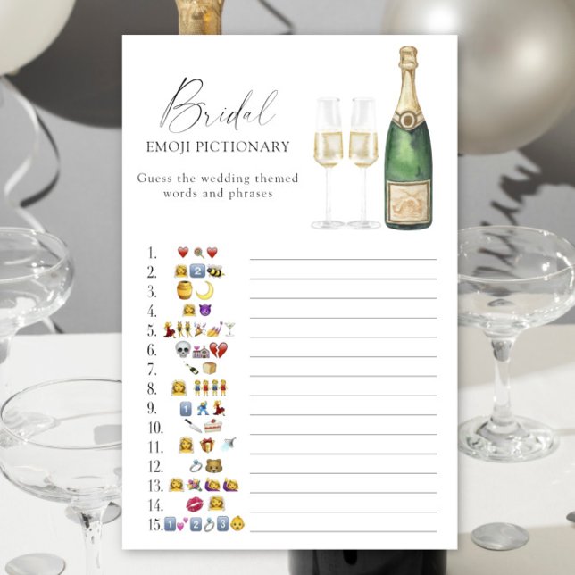 Bröllopsdusch spel champagne emoji pictionary (Skapare uppladdad)
