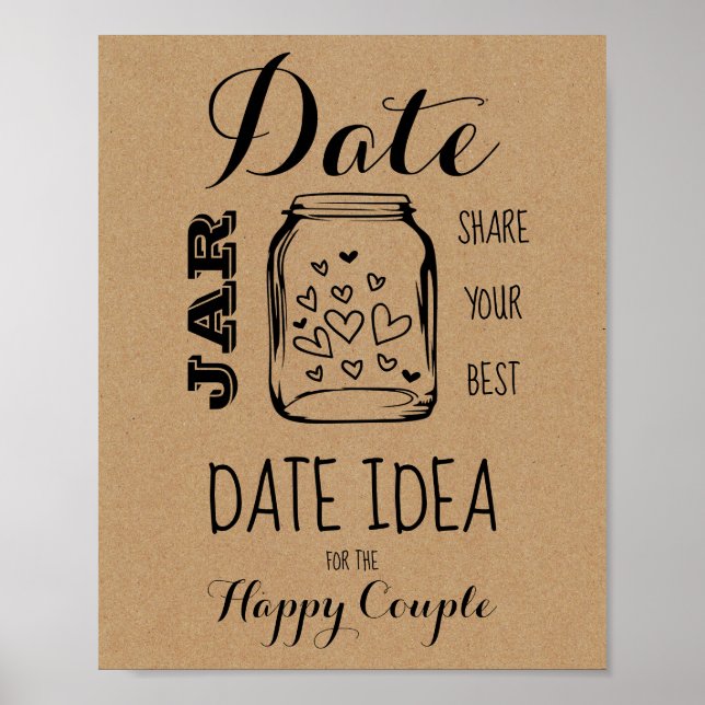 Bröllopsdusch Spel Datum Idé Skylt (Framsidan)