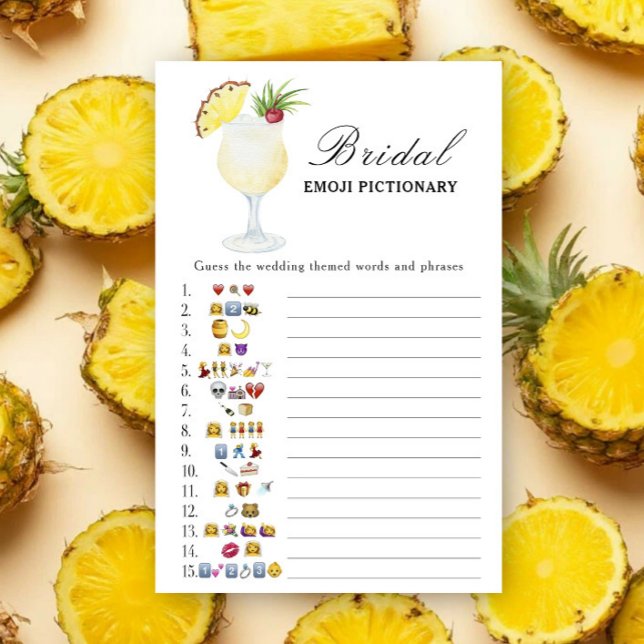 Bröllopsdusch spel med ananas Emoji Pictionary (Skapare uppladdad)