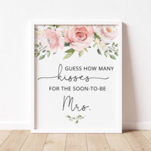 Bröllopsdusch spel med rosa blommor och hur många poster