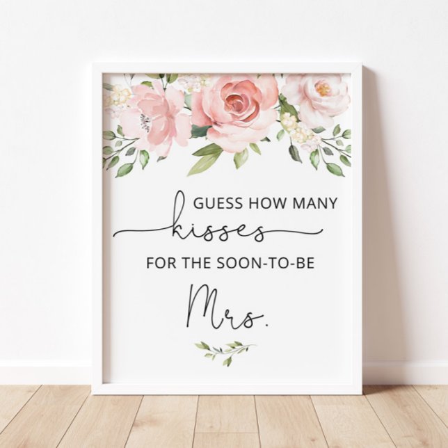 Bröllopsdusch spel med rosa blommor och hur många  poster (Skapare uppladdad)