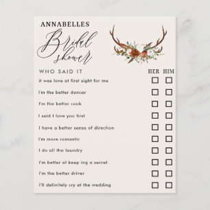 bröllopsdusch spel med rustic floral tema vem sa d