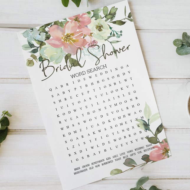 Bröllopsdusch spel Ord Sök Äggskal Rosenskär Blomm (Skapare uppladdad)