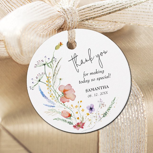 Bröllopsdusch Tack för Wildflowers Gåvor Etiketter (Skapare uppladdad)
