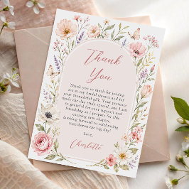 Bröllopsdusch tackkort med blommotiv