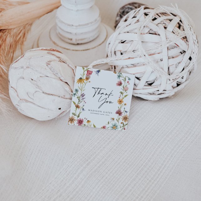 Bröllopsdusch tackkort med blommotiv gåvor etiketter (Skapare uppladdad)