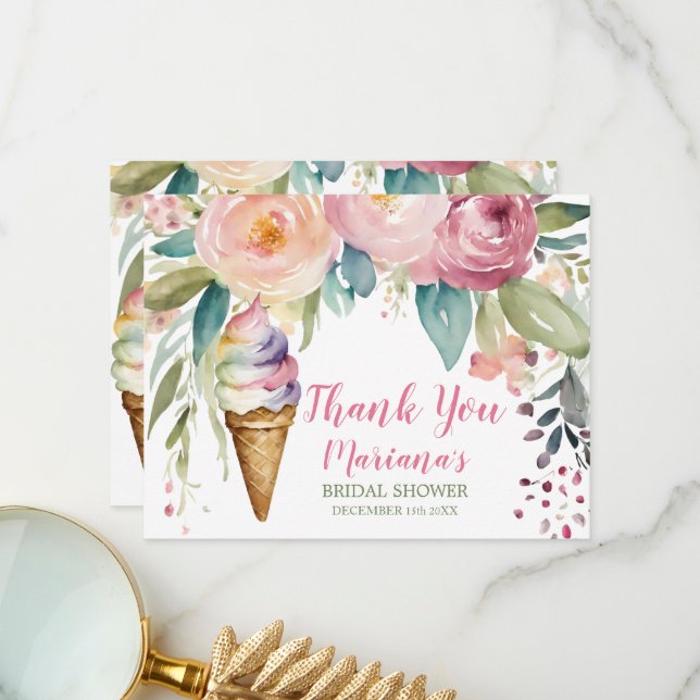 Bröllopsdusch tackkort She's Been Scooped Up Tack Kort (Fram/Back In Situ)