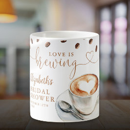 Bröllopsdusch tema 'Kärlek bryggs' Kaffemugg