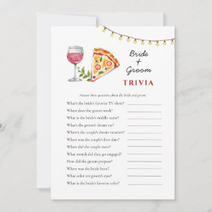 Bröllopsdusch Trivialspel med pizza och vin Inbjudningar
