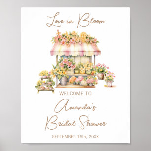 Bröllopsdusch välkommen blommig marknad kärlek i b poster